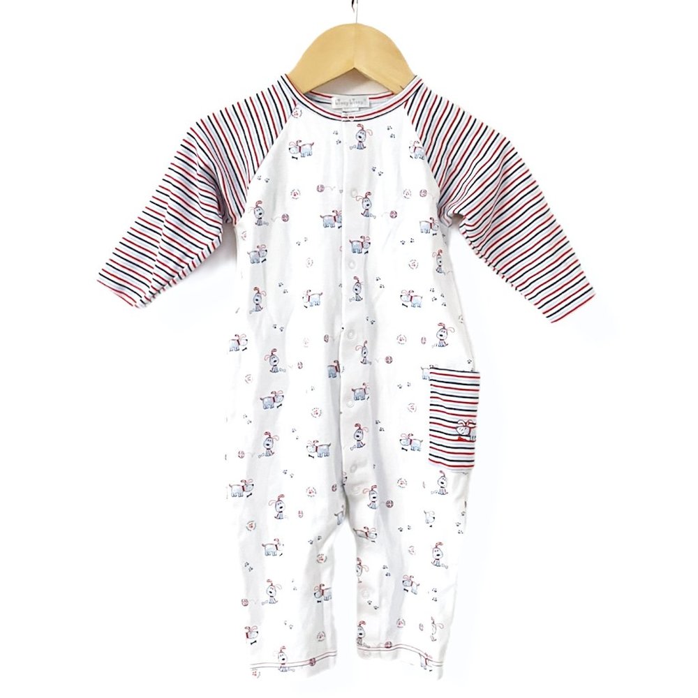 Kissy Kissy Long-Sleeve Pima Cotton Romper